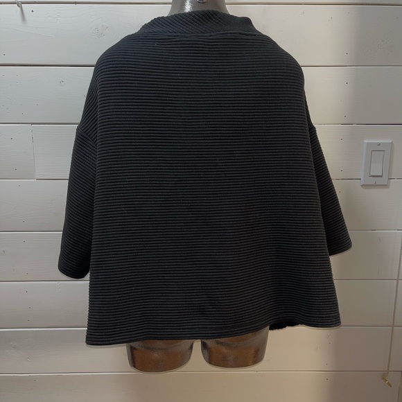 PLEASE Black Ribbed Open Cardigan – Size M - Picture 4 of 7